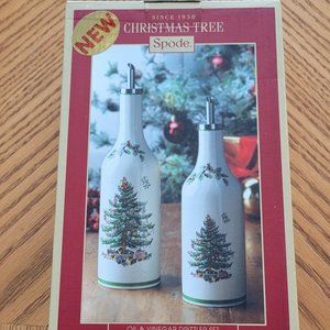 Spode Christmas Tree Oil & Vinegar Drizzler Set